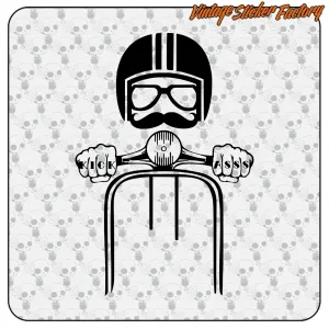 Vespa-Moustache-Aufkleber aus Schneidevinyl