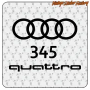 AUDI 345 QUATTRO AUFKLEBER. KAUFEN SIE VINYLAUFKLEBER.