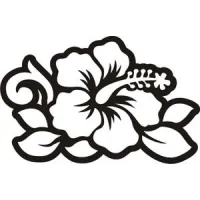 Pegatina FLOR HAWAIANA HIBISCUS. Pegatinas surferas.