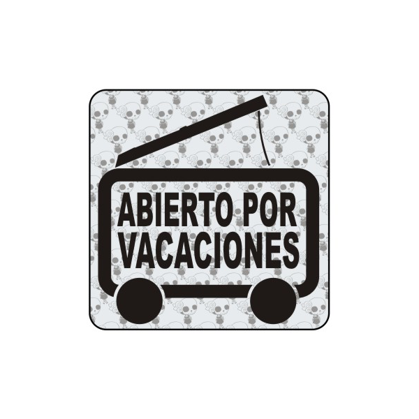 Pegatina ABIERTO POR VACACIONES. Pegatinas para Camper y Autocaravana