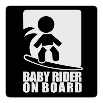 Pegatina BABY RIDER ON BOARD. Pegatinas surferas.