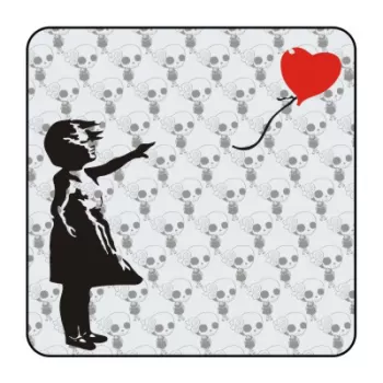 Sticker Nina y globo banksy