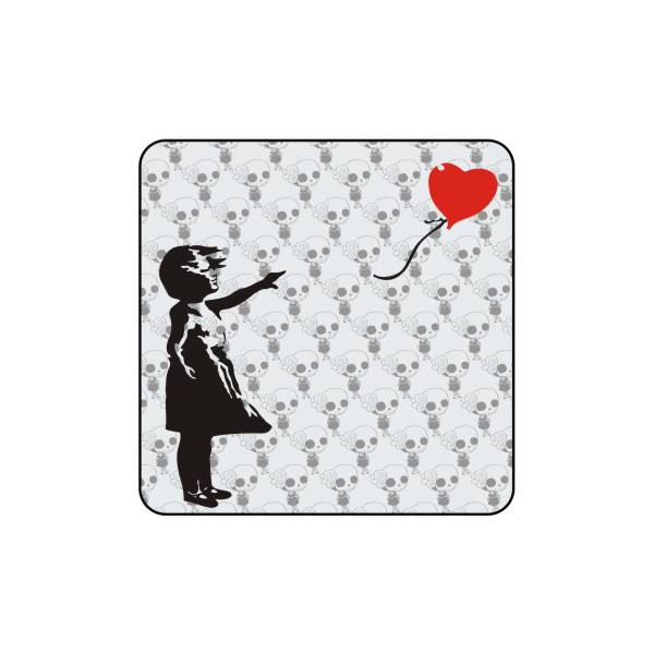 Pegatina NINA Y GLOBO BANKSY. Pegatinas freaks, pegatinas frikis.