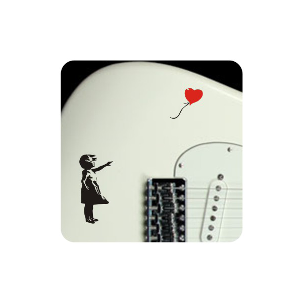 Pegatina NINA Y GLOBO BANKSY. Pegatinas freaks, pegatinas frikis.