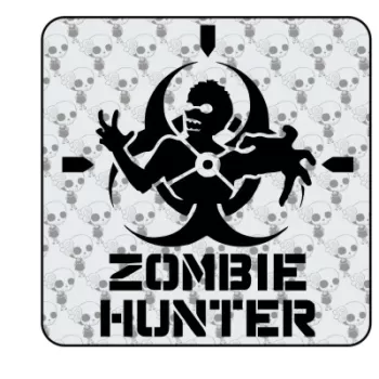 Pegatina ZOMBIE HUNTER. Pegatinas freaks, pegatinas frikis.