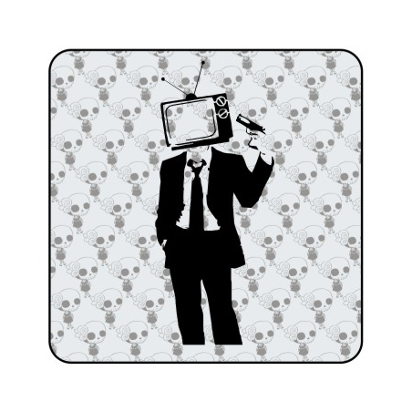 Pegatina TV HEAD. Pegatinas freaks, pegatinas frikis.