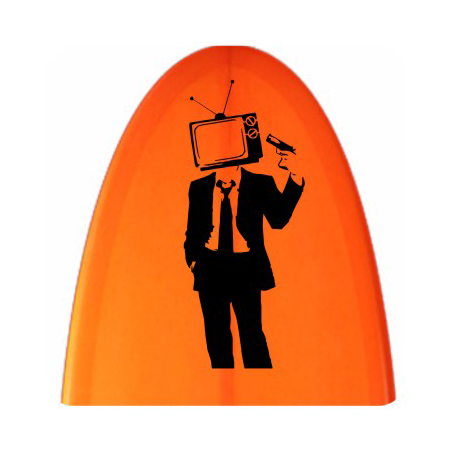 Pegatina TV HEAD. Pegatinas freaks, pegatinas frikis.