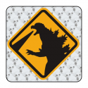 Sticker Caution Godzilla