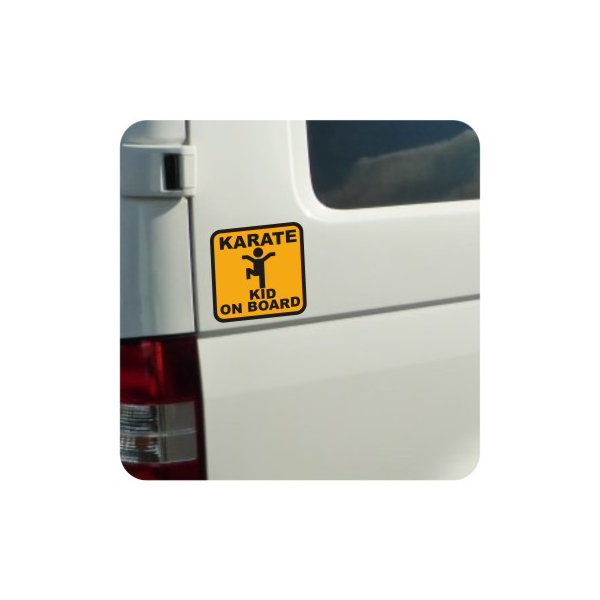 Pegatina KARATE KID ON BOARD. Pegatinas freaks, pegatinas frikis.