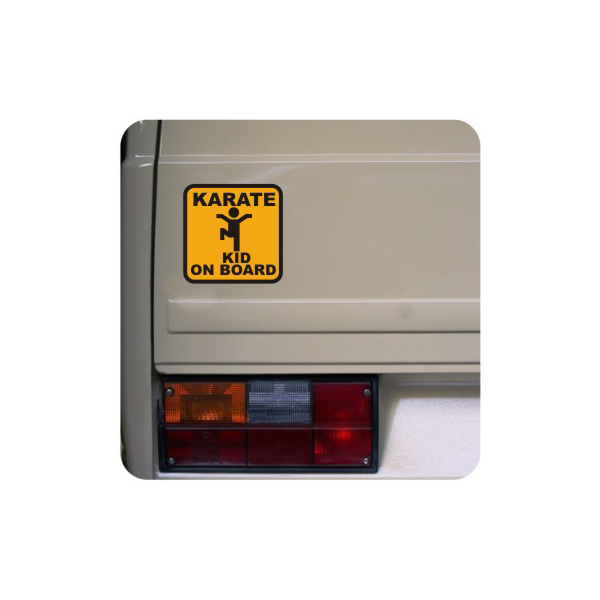 Pegatina KARATE KID ON BOARD. Pegatinas freaks, pegatinas frikis.