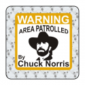 Sticker warning chuck norris