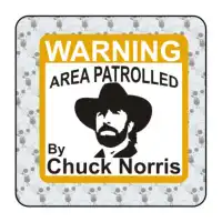 Autocollant warning chuck norris 2