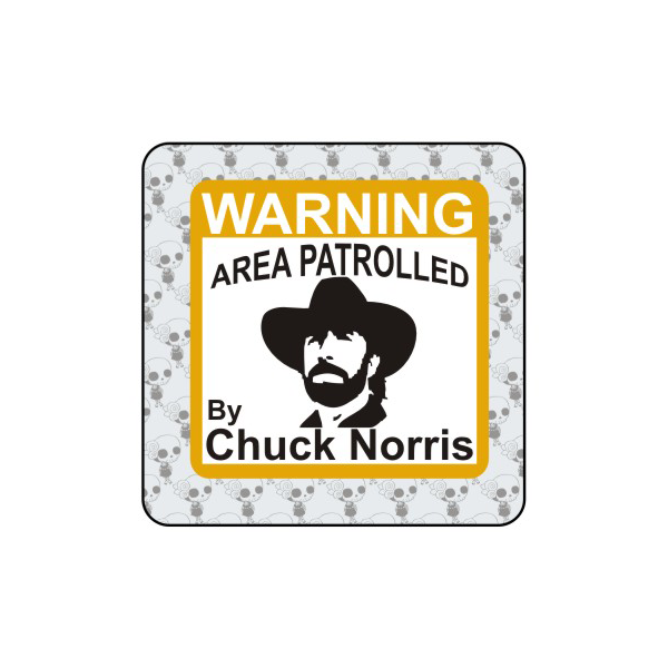 Autocollant warning chuck norris