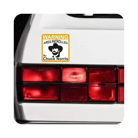 Autocollant warning chuck norris