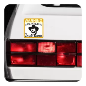 Sticker warning chuck norris