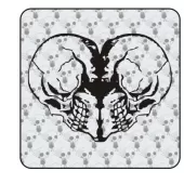 Pegatina de vinilo CORAZON CALAVERAS 2