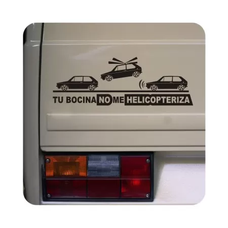 Sticker tu bocina no me helicopteriza