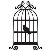 Autocollant pajaro enjaulado old school tattoo