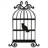 Autocollant pajaro enjaulado old school tattoo