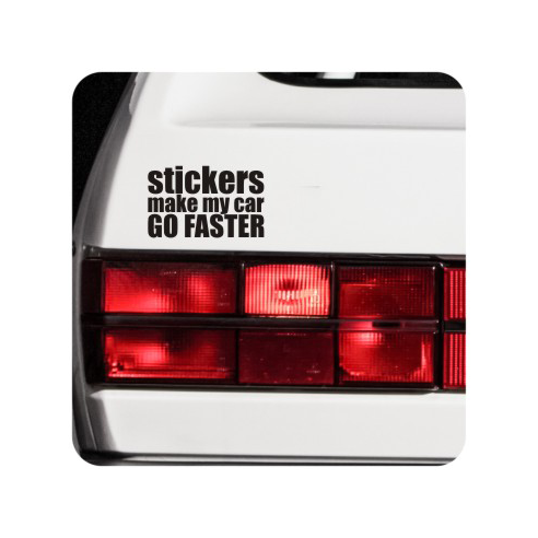Sticker stickers make my car go faster