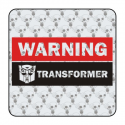 Sticker warning transformer