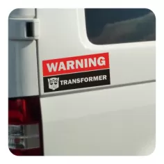 WARNING TRANSFORMER Aufkleber