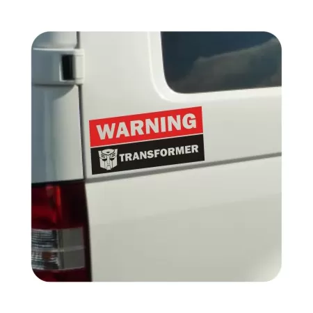 Autocollant warning transformer