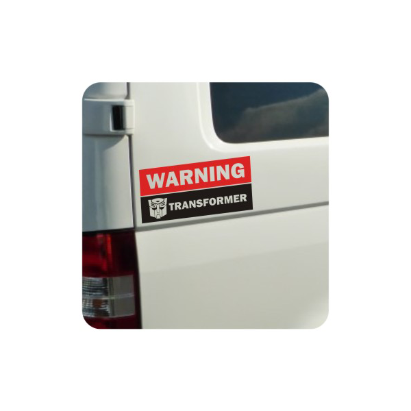 Autocollant warning transformer