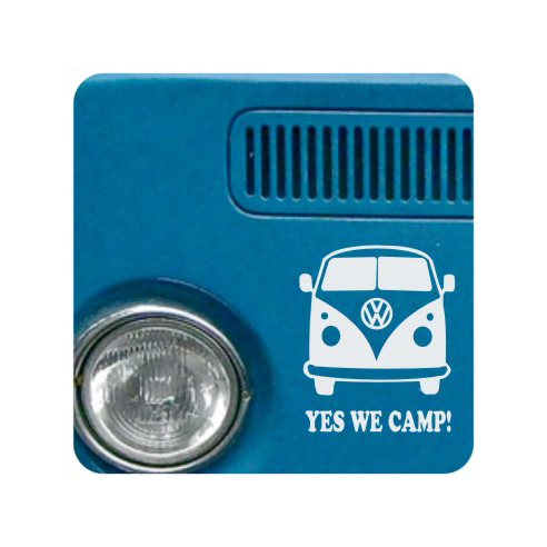 Pegatina YES WE CAMP. Pegatinas para Camper y Autocaravana