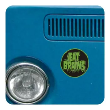 Pegatina EAT BRAINS. Pegatinas freaks, pegatinas frikis.