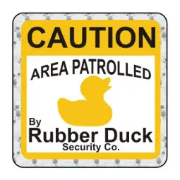 Pegatina PRECAUCION PATO DE GOMA. Pegatinas freaks, pegatinas frikis. 2