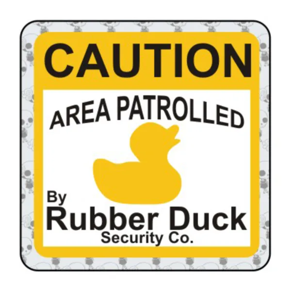 Sticker precaucion pato de goma