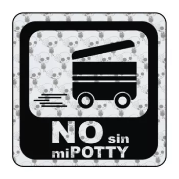 Pegatina NO SIN MI POTTY. Pegatinas para Camper y Autocaravana