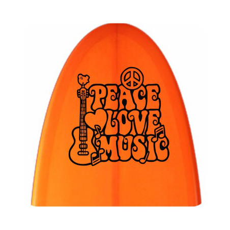 Autocollant peace love music