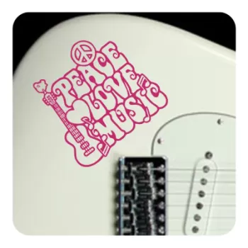 Sticker peace love music