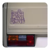 Autocollant peace love music