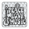 Autocollant peace love music