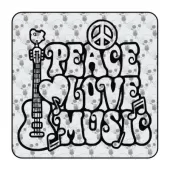 Pegatina PEACE LOVE MUSIC. Pegatinas freaks, pegatinas frikis. 2