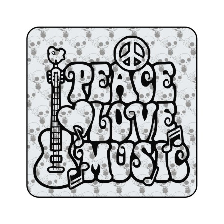 Autocollant peace love music