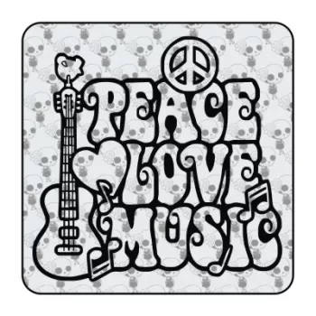 Sticker peace love music