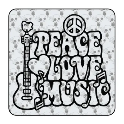 Autocollant peace love music 2