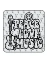 Autocollant peace love music