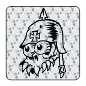 Pegatina de vinilo CALAVERA CRUZ DE MALTA 2