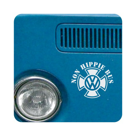 Pegatina NON HIPPIE BUS MALTA. Pegatinas para Camper y Autocaravana