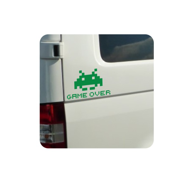 Autocollant space invaders game over