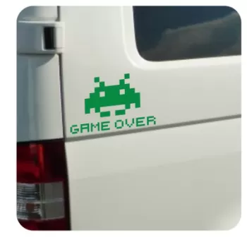 Autocollant space invaders game over