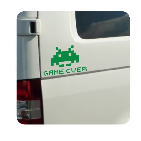 SPACE INVADERS GAME OVER Aufkleber