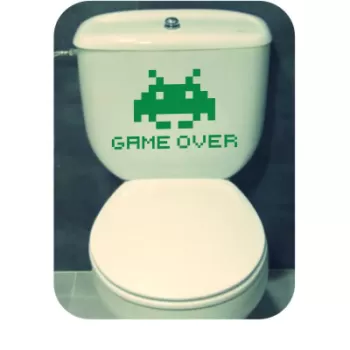 Sticker space invaders game over