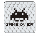 Autocollant space invaders game over