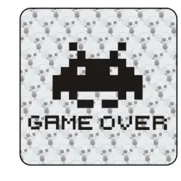 Autocollant space invaders game over 2